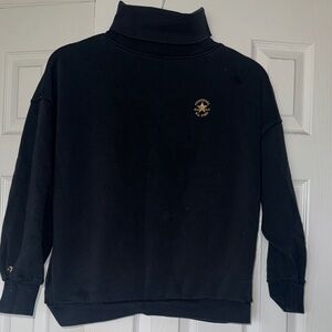 Converse Black Turtleneck Sweatshirt with Gold Crest